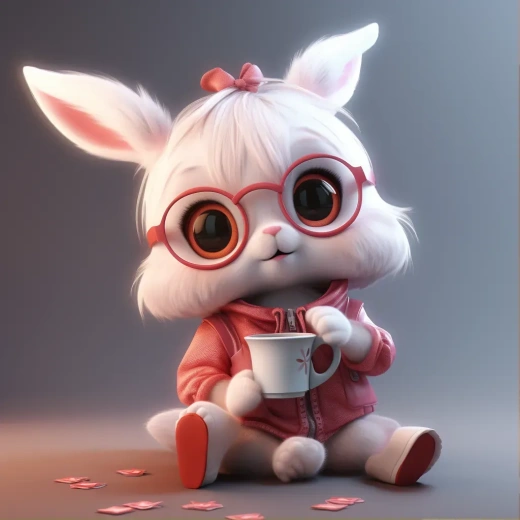 可愛的小兔子3D卡通形象