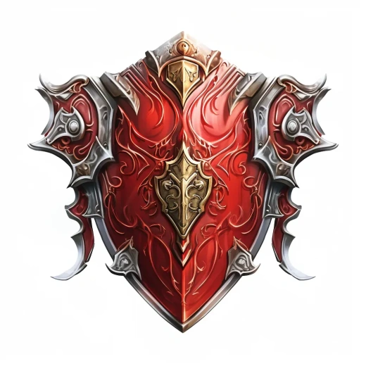 红盾白底MMORPG风格，1:1比例