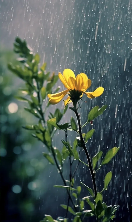 雨中黄花：自然与艺术的交融