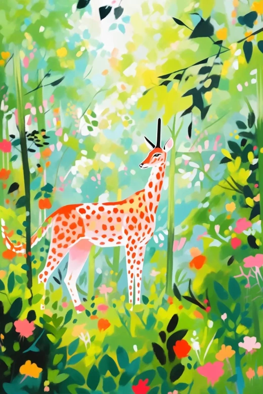 大卫·霍克尼的彩色动物生活自然画展，尺寸2:3，尼吉5，S180