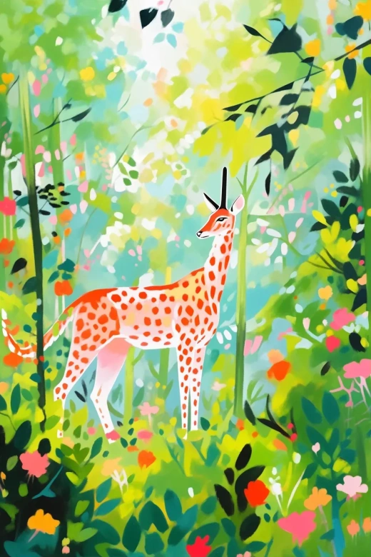 大衛·霍克尼的彩色動物生活自然畫展，尺寸2:3，尼吉5，S180