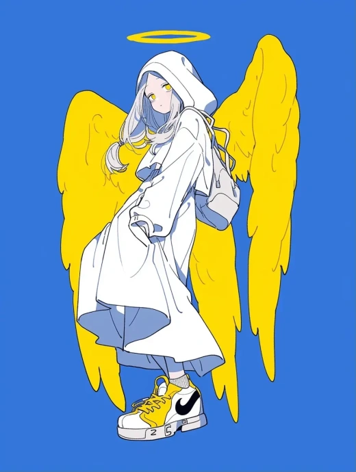 天使之翼下的少女