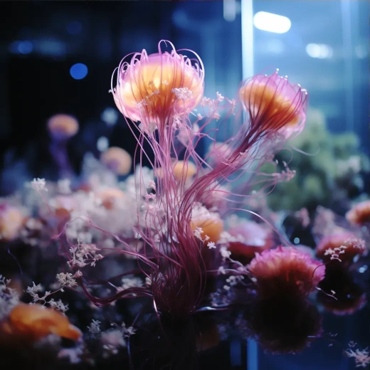 深海午夜：荧光水母的梦幻之旅