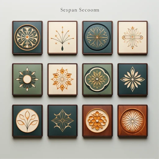 简约波斯传统模板：木制设计品牌Instagram页面，两色可选（灰、黄/红/绿），现代独特风格，原生态风格，S250版。