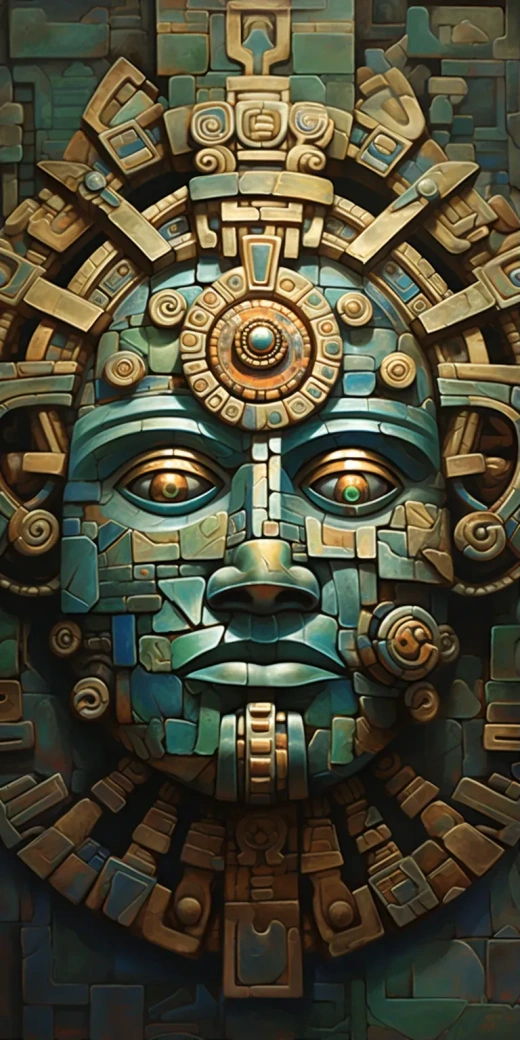 阿茲特克太陽神Huitzilopochtli的精美插圖