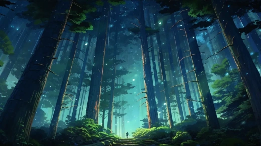 森林之夜：梦幻星空，震撼细节呈现