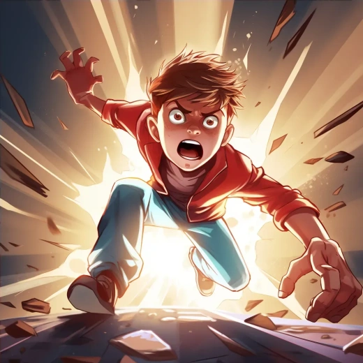 英雄救美：漫画风格插画展现儿童霸凌拯救者
