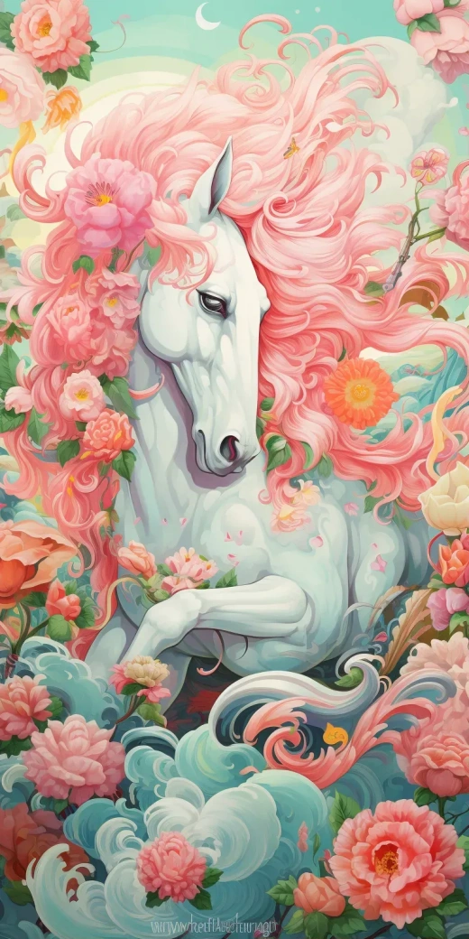 夢幻獨角獸：油畫中的奇幻之旅
