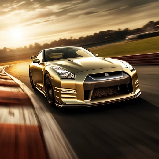 日产GT-R赛道狂飙，速度与激情，米色浪漫。