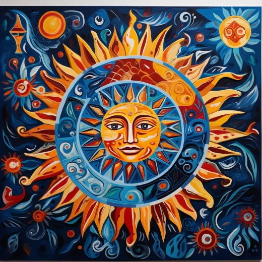 神秘的太陽以藍色為背