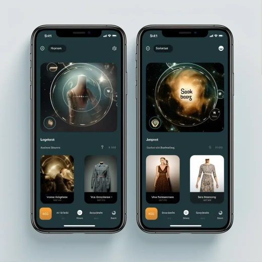 循環共享服裝界面設計：四屏高科技iPhone14 Pro版
