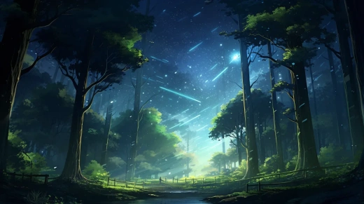 《森林之夜：璀璨星空》