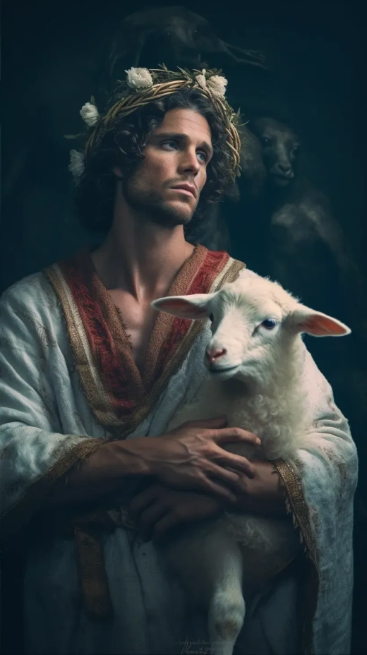耶稣王冠荆棘，怀抱羔羊高清影片