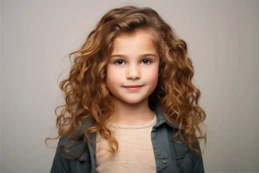 小女孩中景肖像摄影，素背景风格：C10、AR3:2、原图风格
