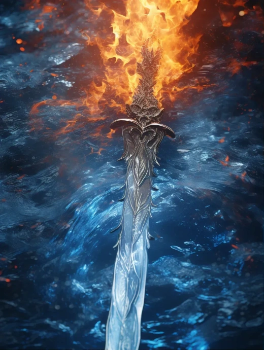 《鬼灭之刃》：炎热火焰中的水手剑，超写实风格描绘