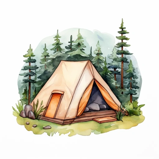 帐篷，贴纸风格，迪士