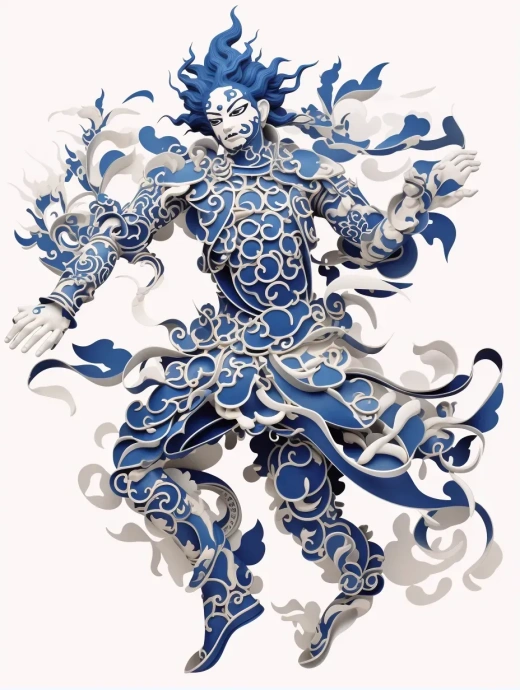 京剧人物剪纸艺术：夸张动作与传统装饰的融合
