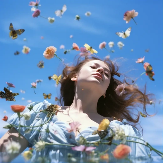 花蝶飞舞：20岁日本美女Hitoko Kawauchi的超现实摄影作品