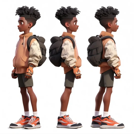 吉卜力风格非洲嘻哈少年：C4D与Blender制作3D模型与渲染