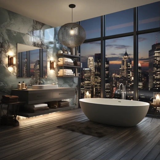 现代豪华浴室：宽敞明亮，尽显奢华