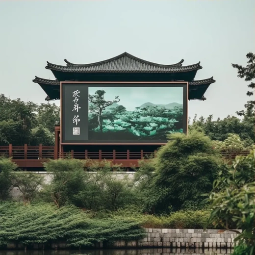 中文标题：中式养生度假村户外广告设计，打造宁静舒适的心灵之旅