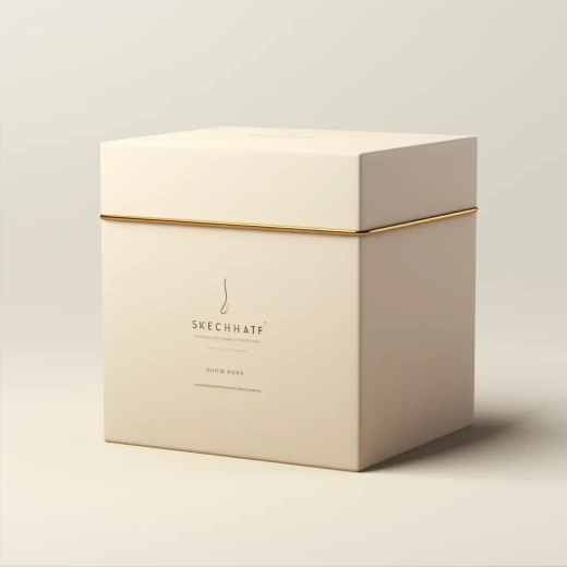 简约优雅护肤产品礼盒包装设计，浅米色1:1实物展示，风格原始，V5.2版本。