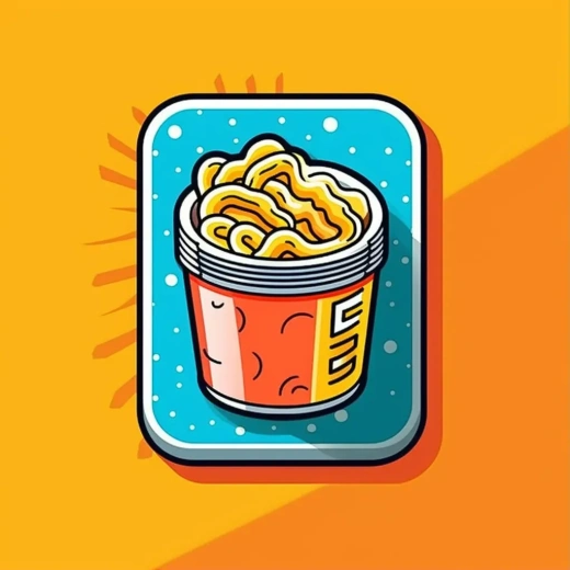 圓邊方角，即時面館手機應用Logo，波普藝術風格
