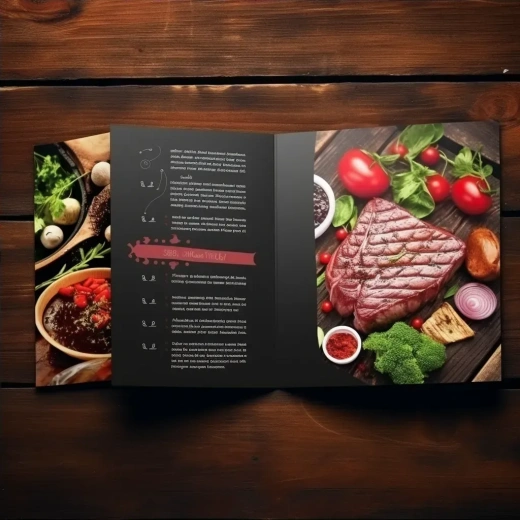 美食主题宣传册设计——原始风格，1:1比例，5.2版本