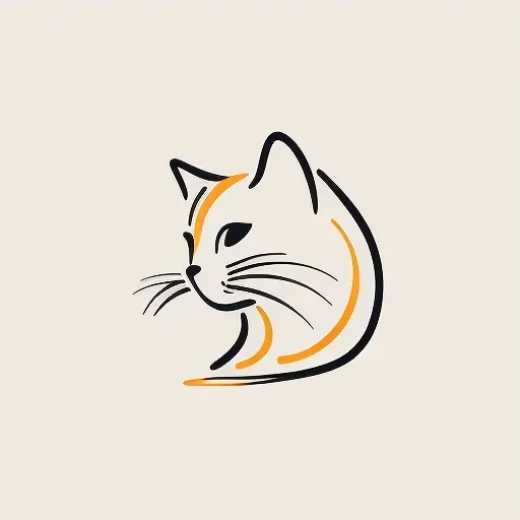 简约猫形矢量图形Logo设计