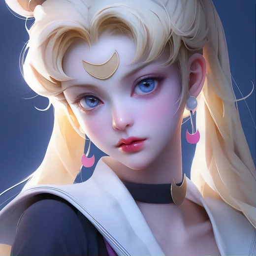 《美少女戰士第二卷：浪漫插畫風格，黃與海軍藍的交織，精細鉛筆描繪，蕾妮學院場景，錯過即失的細節，水彩藝術》