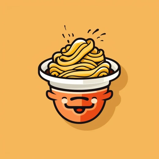 簡單快捷的方便面公司吉祥物Logo