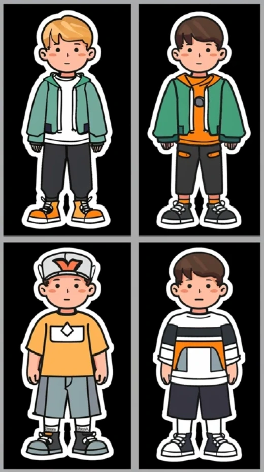 黃色服裝白底Teenage男孩形象集合 - 第6342期