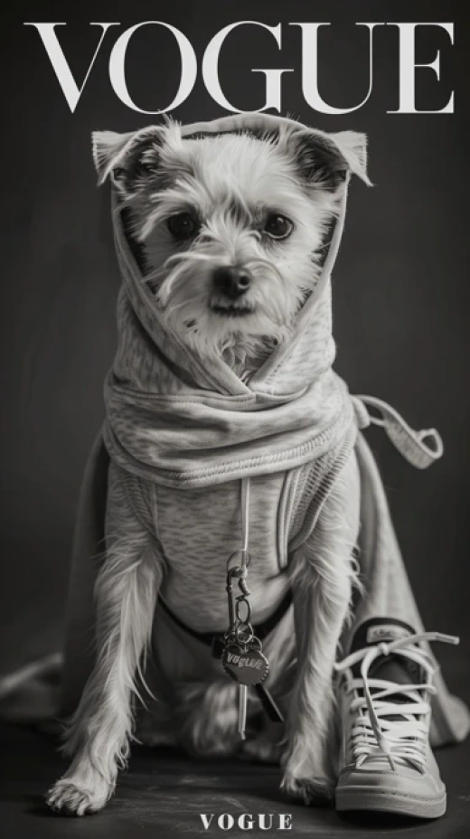 時尚城市寵物風-白貴賓犬、迷你金毛和灰色澳洲迷你貴賓犬穿潮裝 - 第0489期