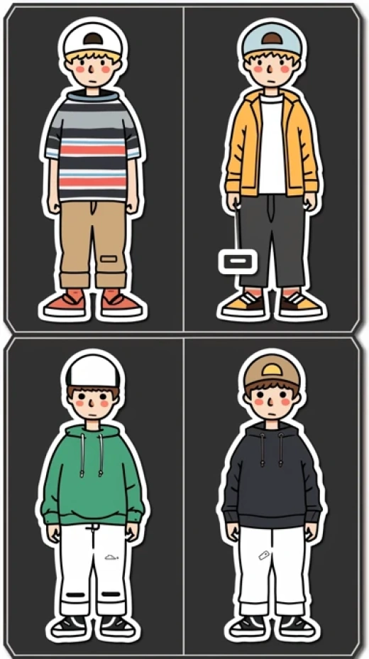 卡通嘻哈波蘭孩子和冬季卡哇伊男孩設計集合 - 第3504期