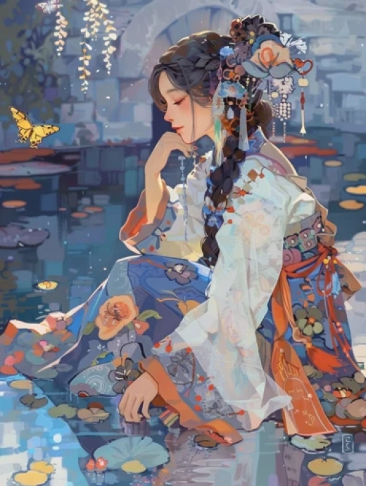 唐代美女插畫系列-古典中國風藝術插畫集 - 第1263期