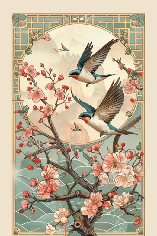 花鳥水彩插畫集合-夢幻風格細致水彩藝術作品 - 第9706期