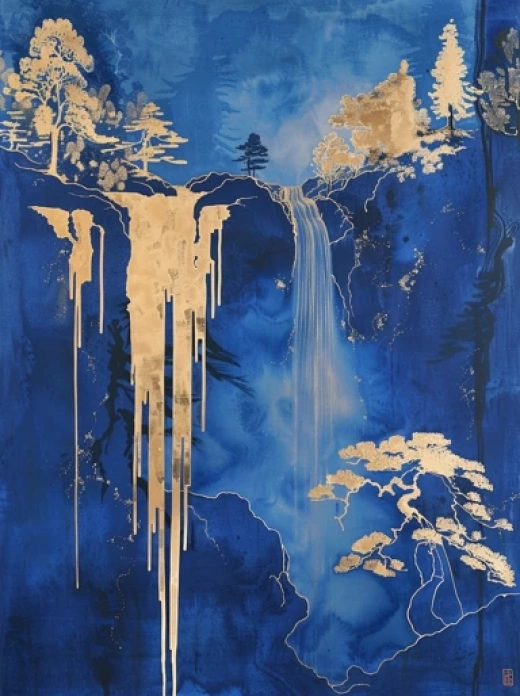 中國(guó)繡藝風(fēng)景畫(huà)集-金藍(lán)山水、亭臺(tái)樹(shù)木、流金點(diǎn)綴 - 第0845期