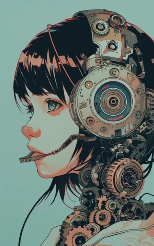未來女性機器人插圖集-融合了復古和未來主題的插圖設計 - 第7052期