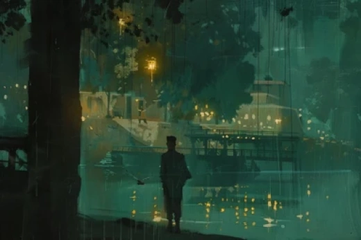水彩風(fēng)景插畫集-巴西女性夜晚海景插畫 - 第5879期