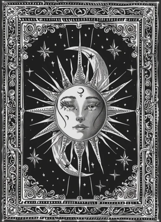 星空幻想插畫系列-黑白平面設計的宇宙神秘之美 - 第8539期
