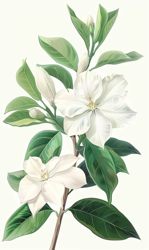 復(fù)古風(fēng)水彩玉蘭花水彩插圖合集 - 第6453期