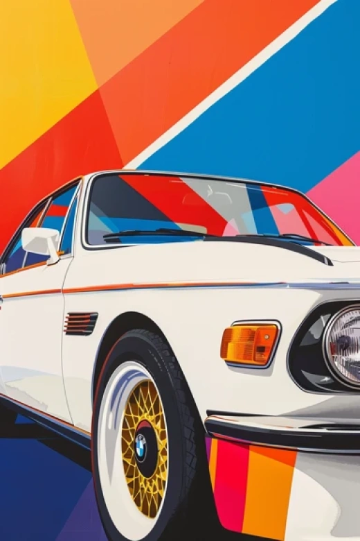BMW賽車插畫系列-以簡約線條和大膽色彩呈現BMW賽車 - 第4139期
