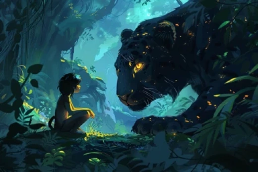 幻想?yún)擦制嬗?美少女與猛虎、獅魂與獅相對視 - 第9258期