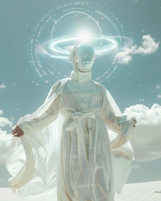未來科幻機器人藝術圖片集合-白色機器人與和風機器人武士 - 第3170期