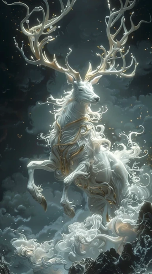 神秘幻獸合成-神秘Yuuuyc-Luminogramfolk與冬季鹿王 - 第8469期