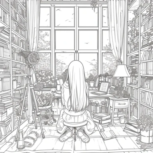 線條描繪的室內場景-簡潔建筑細節的白板插圖 - 第0357期