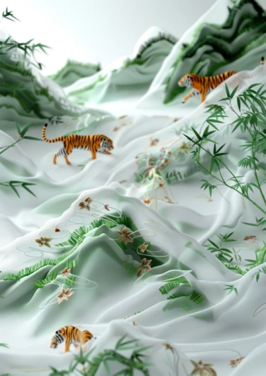金鑲玉雕中國山水畫圖片集合-超現實主義風格的中國山水畫 - 第8140期