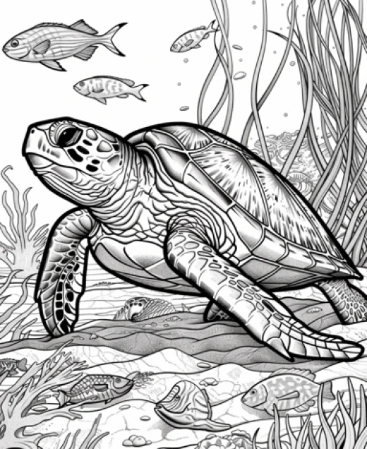 海洋生物涂色圖片集合-海豚、珊瑚、海馬等海底世界主題 - 第1470期