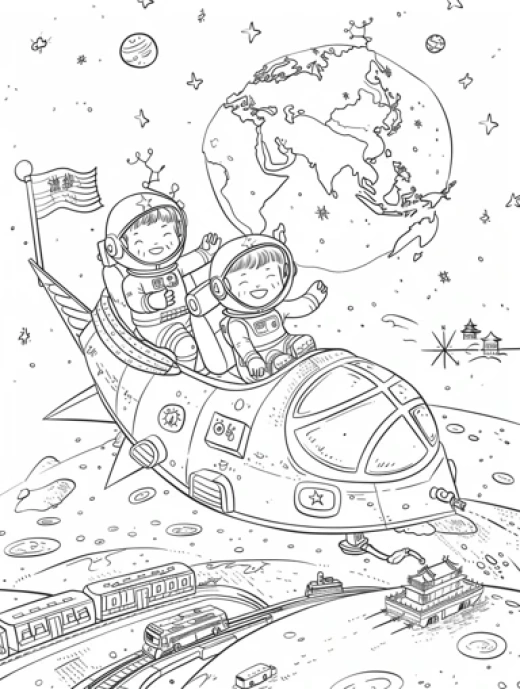 太空卡通彩頁集合-星際夫婦、星球風(fēng)景、友好外星人等 - 第7913期