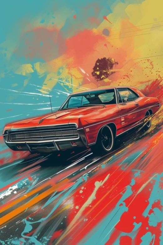賽車主題插圖-1970年代風格賽車海報和標志設計 - 第0759期